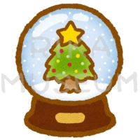 可愛いスノードームのイラスト