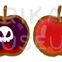 童話の白雪姫の毒林檎のイラスト