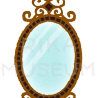 白雪姫に登場する王妃の魔法の鏡のイラスト