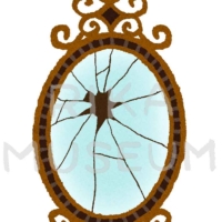 割れた鏡のイラスト