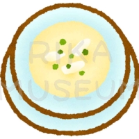 Asparagus soup ドイツ名物の美味しそうな白アスパラのスープのイラスト