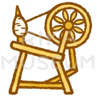 童話の眠り姫に出てくる糸車のイラスト