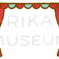 赤いカーテンのステージのイラスト