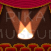 赤いカーテンのステージのイラスト