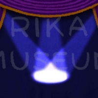 幻想的な青いスポットライトのステージのイラスト