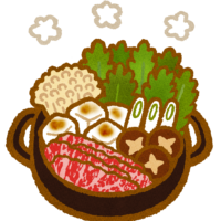 美味しそうなすき焼きのイラスト