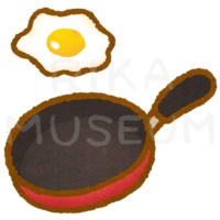 目玉焼きとフライパンのイラスト