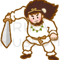 The younger brother of Amaterasu-Ōmikami ヤマタノオロチを退治したスサノオノミコトのイラスト