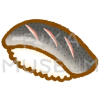 Mid-sized gizzard shad sushi こはだの寿司のイラスト