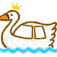 遊園地の白鳥の乗り物のイラスト