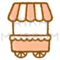 スウィーツを販売するカートのイラスト