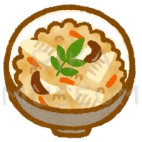 Rice cooked with bamboo shoots 筍ご飯のイラスト