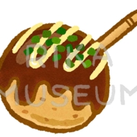 A fried dough ball containing pieces of octopus たこ焼きのイラスト