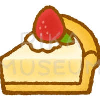苺が乗った美味しそうなチーズタルトのイラスト
