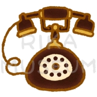 レトロな電話機のイラスト