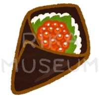 Self-hand rolled sushi(salmon roe) いくらの手巻き寿司のイラスト