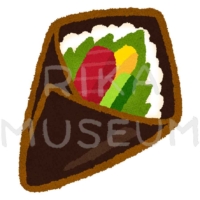 Self-hand rolled sushi(tuna) まぐろ、玉子、きゅうりの手巻き寿司のイラスト