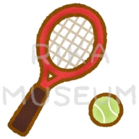 テニスラケットとテニスボールのイラスト