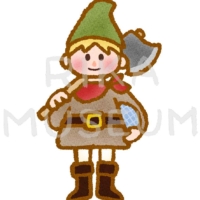 イソップ寓話の金の斧に登場する木こりのイラスト