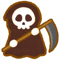 大きな鎌を持った死神のイラスト