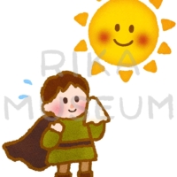 イソップ物語の北風と太陽のイラスト