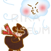 イソップ物語の北風と太陽のイラスト