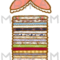 アンデルセンのえんどう豆の上に寝たお姫様のベッドのイラスト