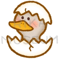 卵から孵化したみにくいアヒルの子のイラスト