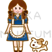 オズの魔法使いのドロシーと愛犬トトのイラスト