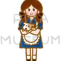オズの魔法使いのドロシーと愛犬トトのイラスト