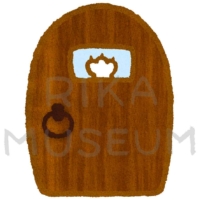 手に白い粉を付けた狼のイラスト