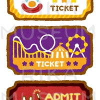 遊園地とサーカスのチケットのイラスト