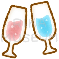 シャンパングラスの乾杯のイラスト