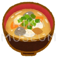Miso soup with pork and vegetables 豚汁のイラスト