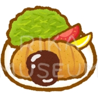 Japanese pork cutlet とんかつのイラスト