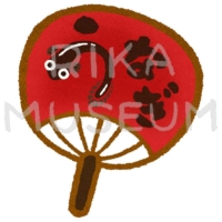 A paper fan printed eel on うなぎの団扇のイラスト