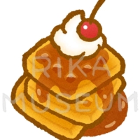 メープルシロップがたっぷりかかった美味しそうなワッフルのイラスト