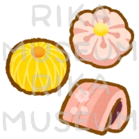 Japanese sweets composed with a picture of spring 春の彩りが美しい練り切りのイラスト