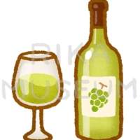 White wine 美味しそうな白ワインのイラスト