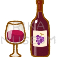 Red wine 美味しそうな赤ワインのイラスト