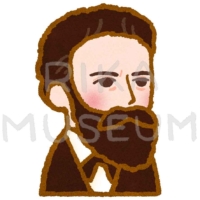 ドイツの物理学者のレントゲンの似顔絵のイラスト
