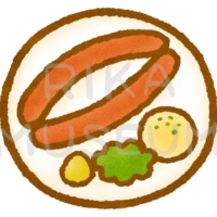 美味しそうなフランクフルト風のソーセージのイラスト
