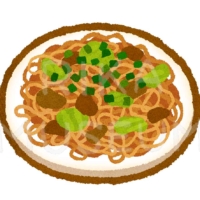 Stir-fried noodles with vegetables and meat 焼きそばのイラスト