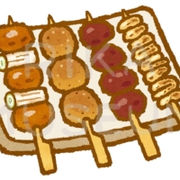 焼き鳥の盛り合わせのイラスト