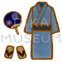 Japanese summer kimono for men 男性用の浴衣のイラスト