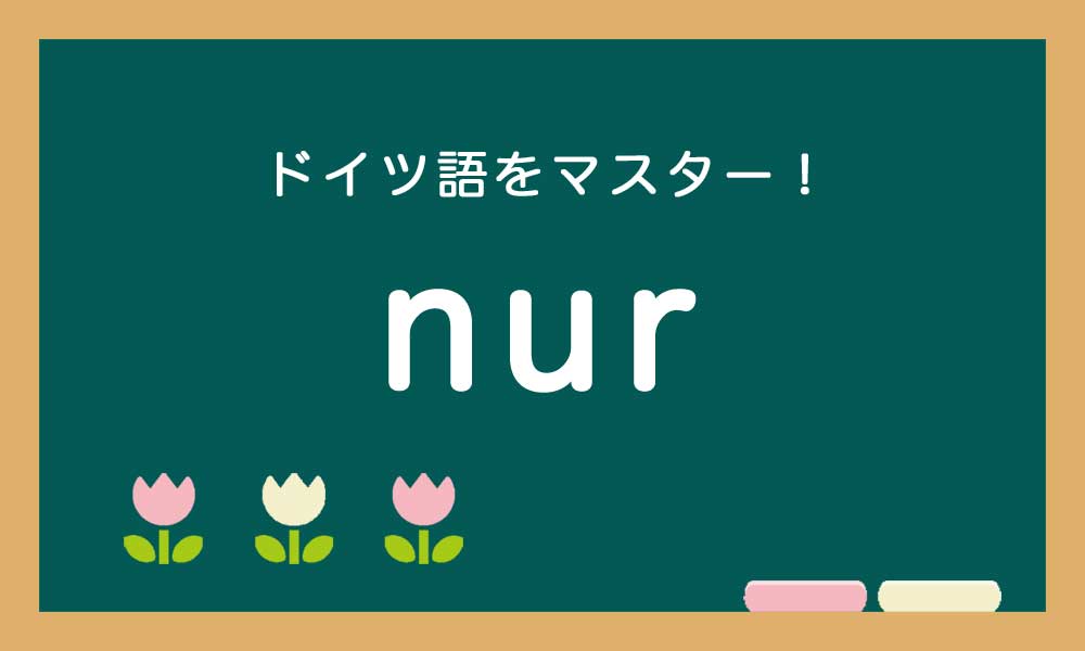 【nur の使い方】ドイツ語トレーニング